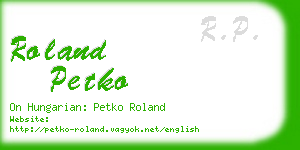 roland petko business card